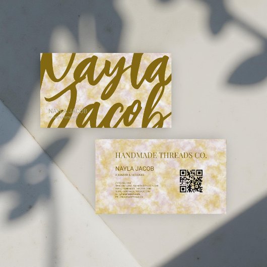 Waterverf Paarse & Groene Handgemaakte Kleding Visitekaartje