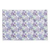 Waterverf Paarse groene Iris Floral Flowers Kussensloop (Achterkant-Rechts)