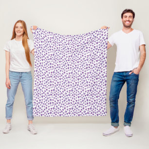 Waterverf paarse hart fleece deken