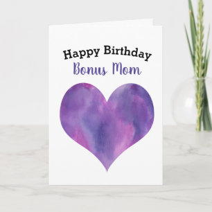 Waterverf Paarse Hart Gelukkige Verjaardag Bonus M Kaart