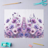 Waterverf Paarse Hibiscus Floral Tissue Paper Tissuepapier (Craft)