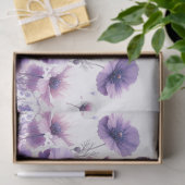 Waterverf Paarse Hibiscus Floral Tissue Paper Tissuepapier (Geschenk)