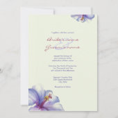 Waterverf Paarse hibiscus Wedding Invitations Kaart (Voorkant)