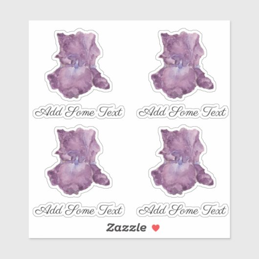 Waterverf Paarse hoge bebaarde iris Sticker (Vel)