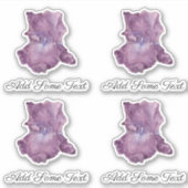 Waterverf Paarse hoge bebaarde iris Sticker (Voorkant)