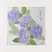 Waterverf Paarse Hortensia Botanical Wandkleed (Voorkant (horizontaal))