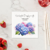 Waterverf Paarse Hydrangea Bloemige Bruiloft Servet (Insitu)