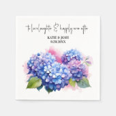 Waterverf Paarse Hydrangea Bloemige Bruiloft Servet (Voorkant)