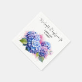 Waterverf Paarse Hydrangea Bloemige Bruiloft Servet (Hoek)