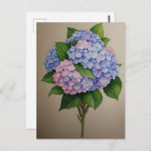 Waterverf Paarse Hydrangea Flower Briefkaart (Voorkant / Achterkant)