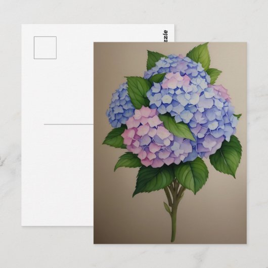 Waterverf Paarse Hydrangea Flower Briefkaart (Voorkant / Achterkant)