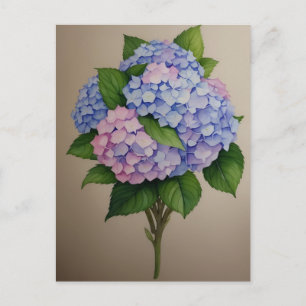 Waterverf Paarse Hydrangea Flower Briefkaart