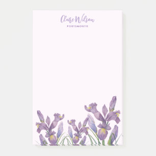 Waterverf Paarse Iris Berichtnota's Herinnering Post-it® Notes