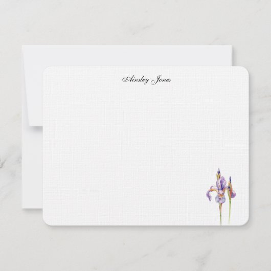 Waterverf paarse Iris bloem Bedankkaart (Voorkant)