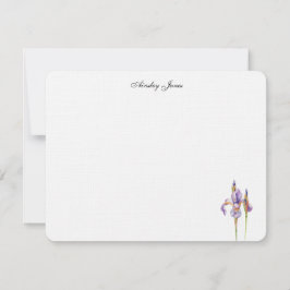 Waterverf paarse Iris bloem Bedankkaart