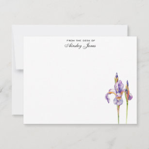 Waterverf paarse Iris bloem Bedankkaart