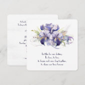 Waterverf Paarse Iris Bloemen op Wit Kaart (Voorkant / Achterkant)