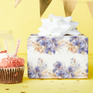 Waterverf Paarse iris boeket Cadeaupapier