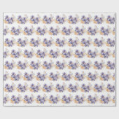 Waterverf Paarse iris boeket Cadeaupapier (Vlak)