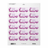 Waterverf Paarse iris botanisch adres Etiket (Full Sheet)