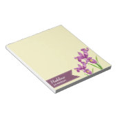 Waterverf Paarse Iris Botanische Bloemen Schildere Notitieblok (Schuin)