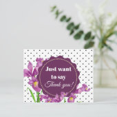 Waterverf Paarse Iris Botanische Floral Art Briefkaart (Staand voorkant)