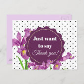 Waterverf Paarse Iris Botanische Floral Art Briefkaart (Voorkant / Achterkant)