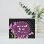 Waterverf Paarse Iris Botanische Floral Art Briefkaart (Staand voorkant)