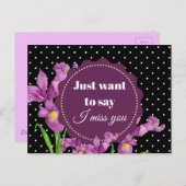 Waterverf Paarse Iris Botanische Floral Art Briefkaart (Voorkant / Achterkant)