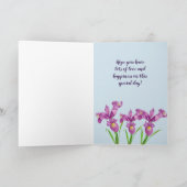 Waterverf Paarse Iris Botanische Floral Art Kaart (Binnen)