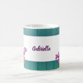 Waterverf Paarse Iris Botanische Floral Art Koffiemok (Center)