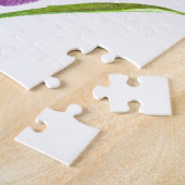 Waterverf Paarse Iris Botanische Floral Art Legpuzzel (Zijkant)