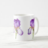 Waterverf Paarse Iris Botanische Floral Art Mok (Voorkant rechts)