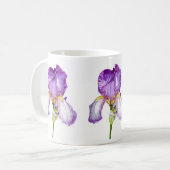 Waterverf Paarse Iris Botanische Floral Art Mok (Voorkant links)