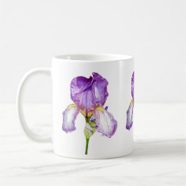 Waterverf Paarse Iris Botanische Floral Art Mok