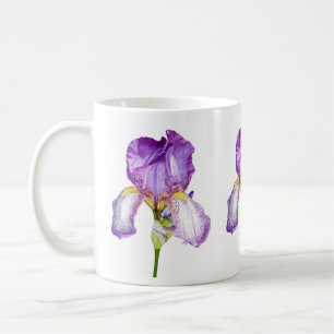 Waterverf Paarse Iris Botanische Floral Art Mok