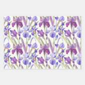 Waterverf Paarse Iris Flowers Inpakpapier Vel (Voorkant)