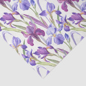 Waterverf Paarse Iris Flowers Tissuepapier