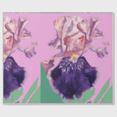 Waterverf Paarse Iris irises bloemen Cadeaupapier (Vlak)