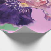 Waterverf Paarse Iris irises bloemen Cadeaupapier (Hoek)
