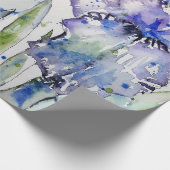 Waterverf Paarse Iris irises bloemen Verpakking Cadeaupapier (Hoek)