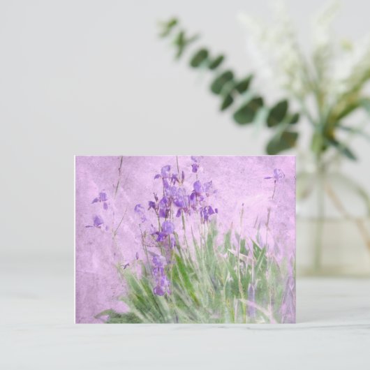 Waterverf Paarse Irises - Briefkaart (Staand voorkant)