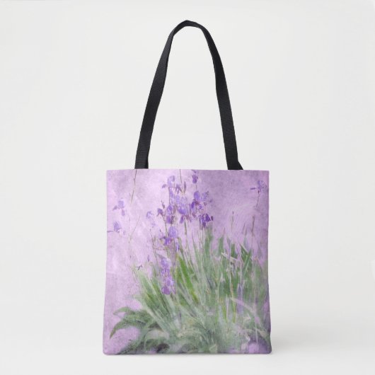 Waterverf Paarse Irises - Tote Bag (Voorkant)