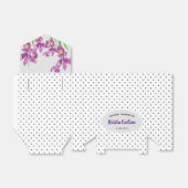 Waterverf Paarse irissen met zwart wit polkadot Bedankdoosjes (Uitgevouwen)