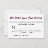 Waterverf Paarse Jasmine bruiloft RSVP (Voorkant)