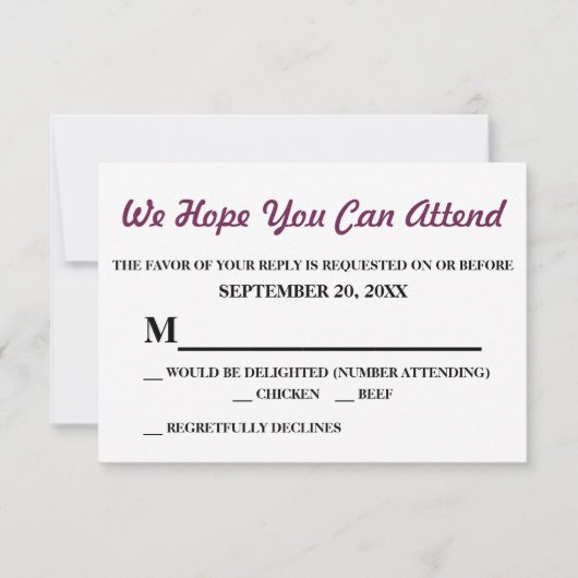 Waterverf Paarse Jasmine bruiloft RSVP (Voorkant)