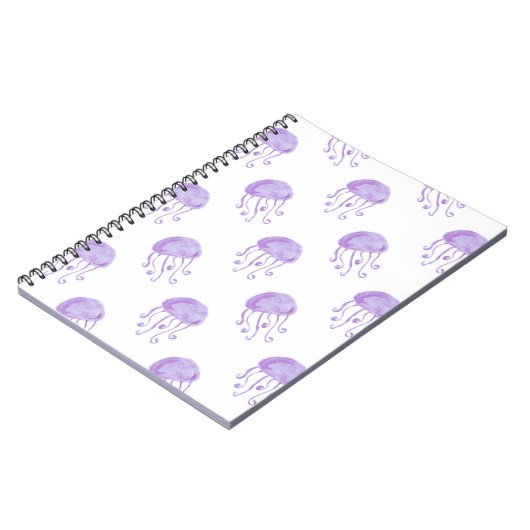 waterverf paarse jellyfish strand design notitieboek (Linkerzijde)