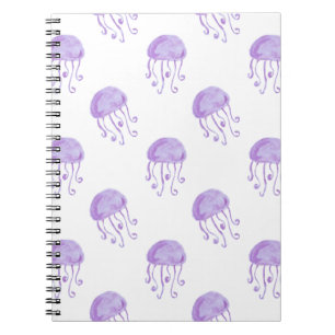 waterverf paarse jellyfish strand design notitieboek