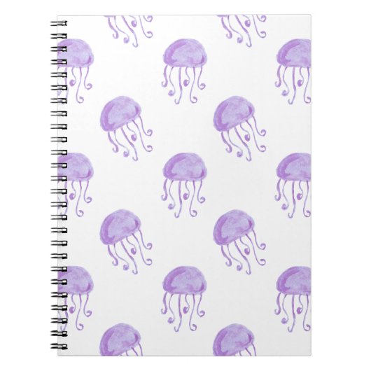 waterverf paarse jellyfish strand design notitieboek (Voorkant)