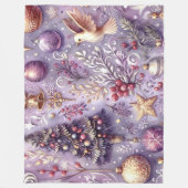 Waterverf Paarse Kerstmis Motieven Vakantie Fleece Deken (Voorkant)